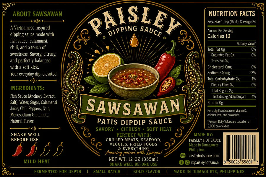 Sawsawan patis dipdip sauce label