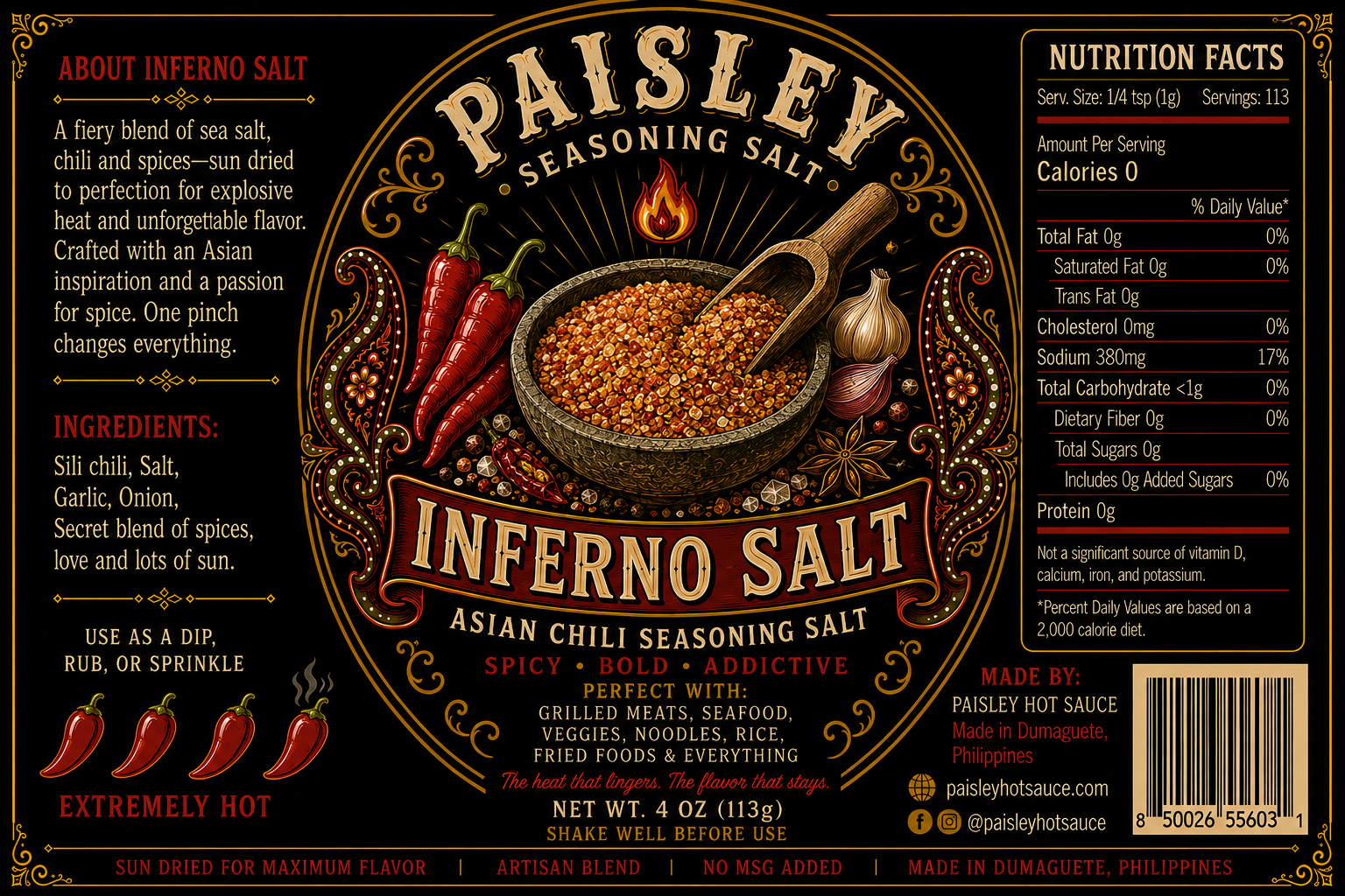 Inferno Salt – Asian Chili Seasoning Salt